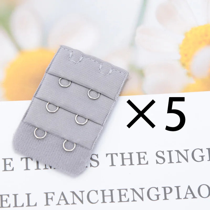 Buckle Ladies Useful Bra Extender Elastic Extension Strap Hook Qme GRAY one size