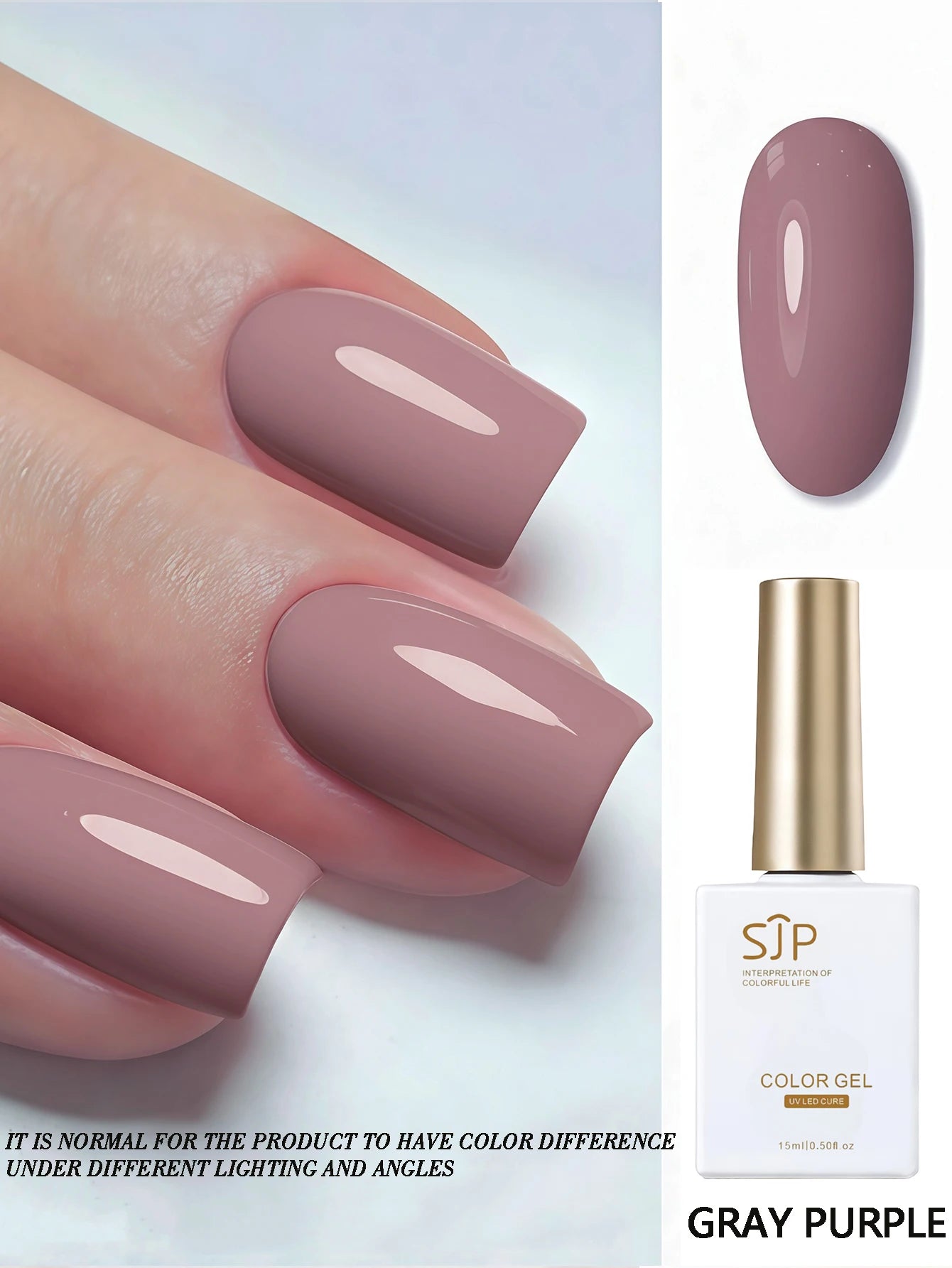 Gel Nail Polish Purple Pink Glitter Semi Permanent Soak Off UV LED Qme GRAY PURPLE