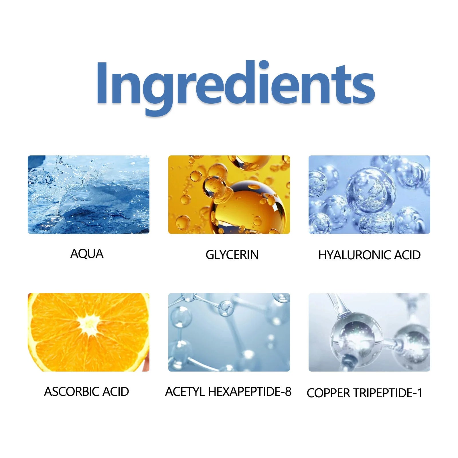 Blue Copper Peptide Serum Anti Wrinkle Shrink Pores Skin Care Rejuvenation Hyaluronic Acid Brightening Spot Moisturizing Serum Qme