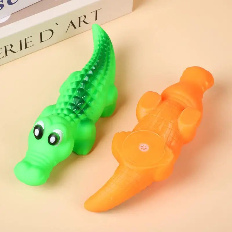 Squeaky Rubber Crocodile Dog Toy – Durable Chew & Play Pet Toy For Dogs,Fun Animal Design For Interactive Games Qme