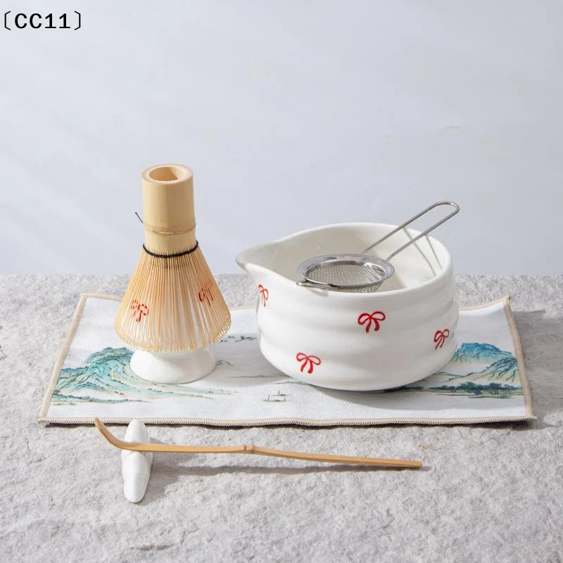 2 4 Matcha Whisk Bow Japanese Tea Includes Sets Bowl Spout Qme