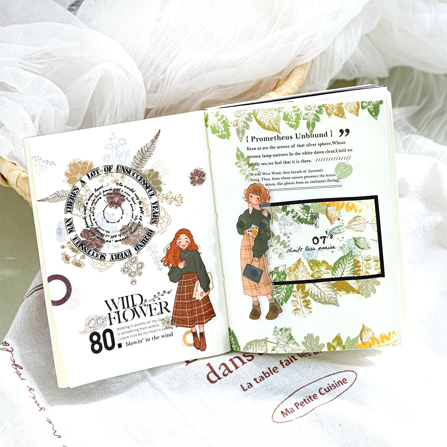 1 Roll Plant Leaf Theme PET Tape for Journal DIY Scrapbooking Collage Phone Case Notebook Decoration Qme