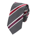 Women Men's Luxury Tie Classic 6cm Jacquard Burgundy Stripes Necktie Daily Wear Cravat Wedding Dress Accessories Gifts for Man Qme Silver