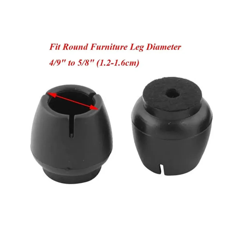 24Pcs Silicone Table Chair Leg Mat with Felt Non-slip Floor Desk Rubber Feet Pad Protection Bottom Cover Cap Woodfloor Protector Qme