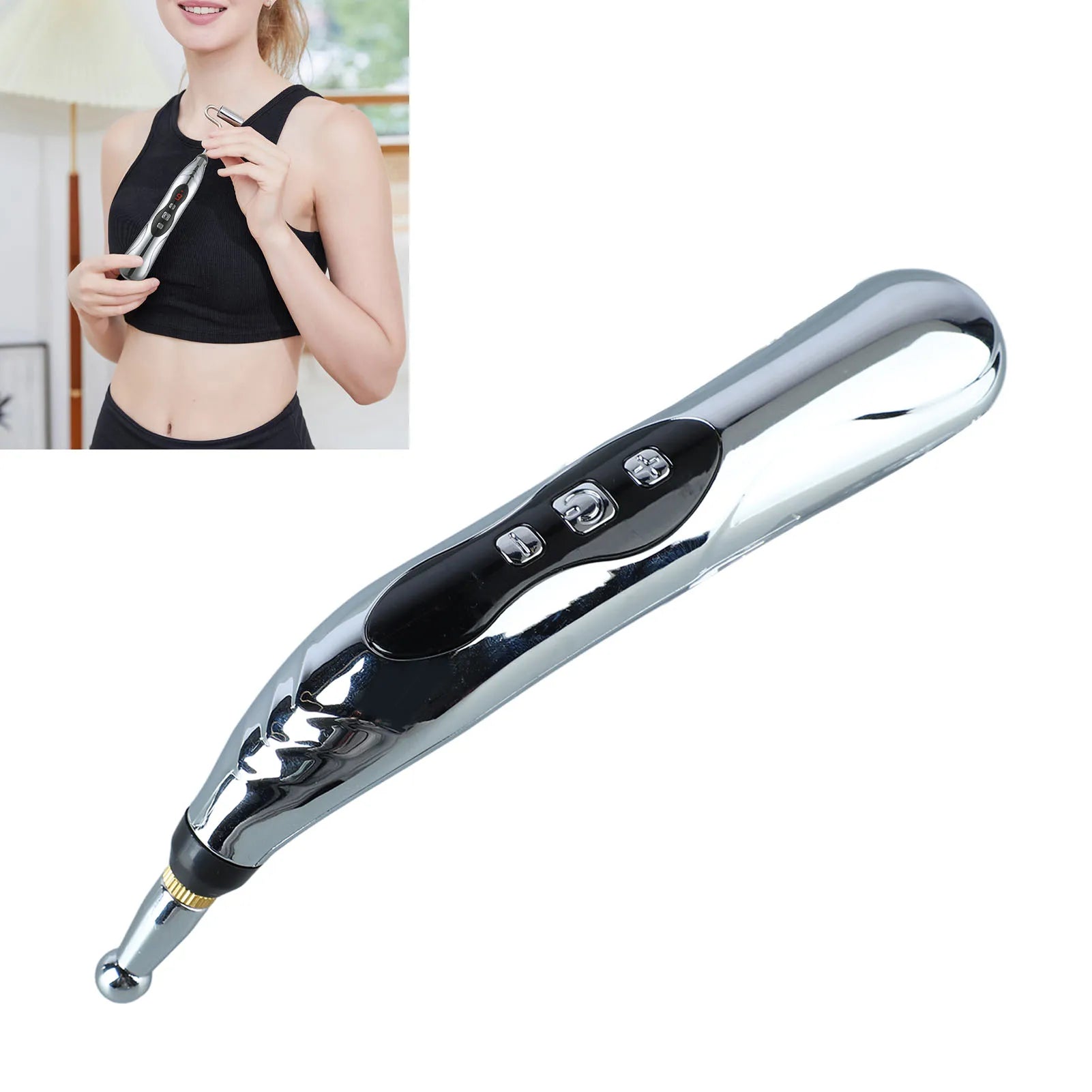 Meridians Pen Electric Meridians Pen Meridians Pen Rechargeable Electronic Powerful Energy Pulse Massage Pen for Pain Relieving Qme Default Title