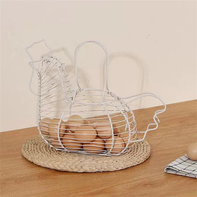Vegetables Fruit Container Organizer Rack Basket Iron Art Eggs Qme