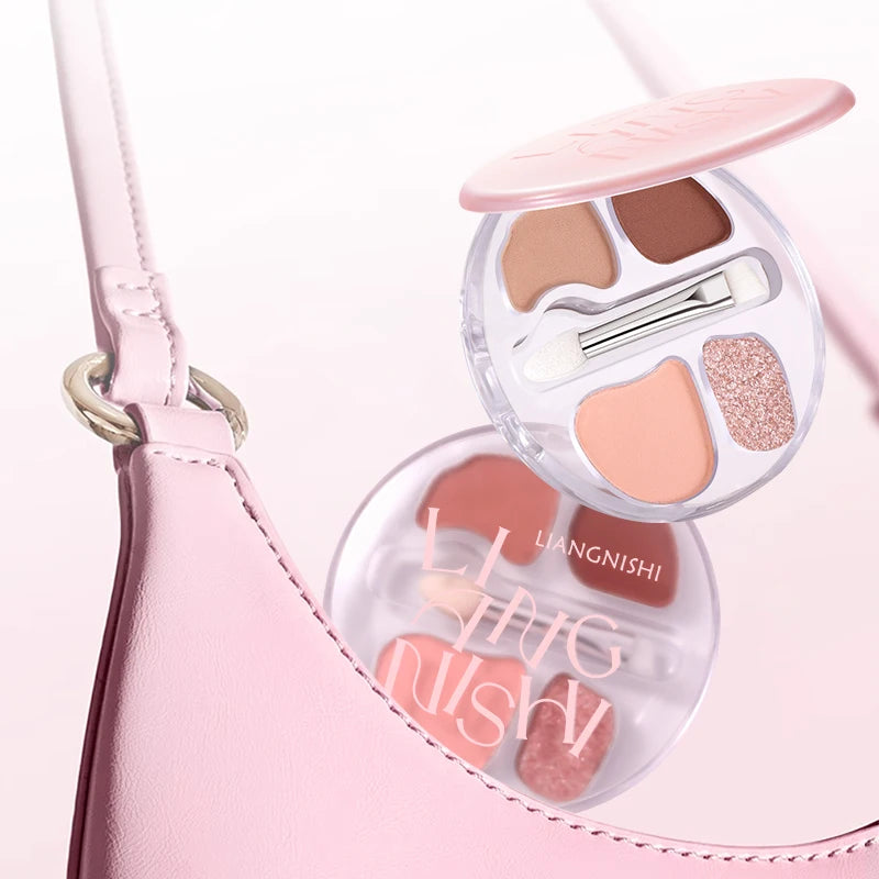 4-Color Eye Shadow Plate Waterproof Sweat Proof Various Colors Qme