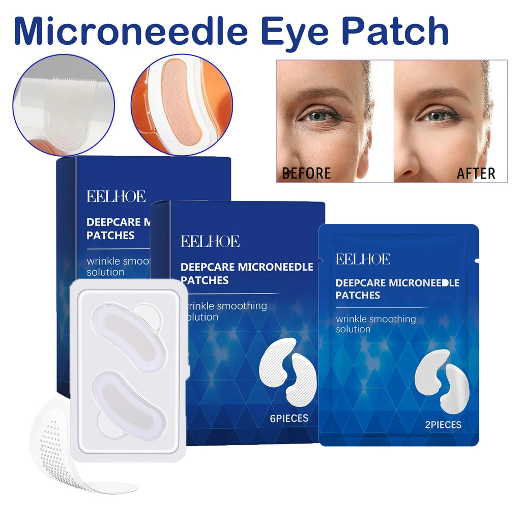 0.25mm Hyaluronic Acid Microneedle Patches Reduce Dark Circles Improve Eye Bags Puffiness Hydrating Anti-Aging Eye Care Qme