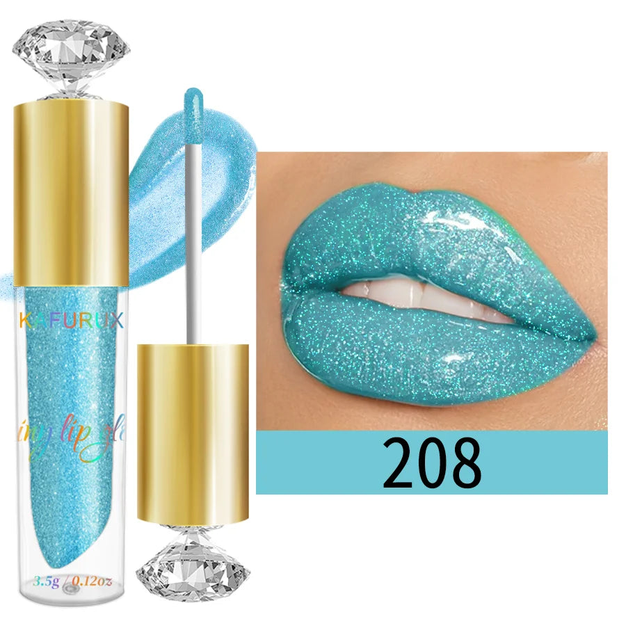 9 Colors Moisturizing Diamond Shimmer Glitter Lip Gloss Makeup Qme 208