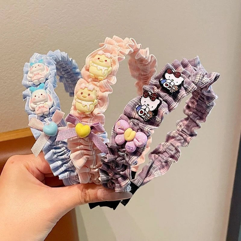 Hello Kitty Kuromi Lace Ruffled Headband Perfect Accessory Students Qme