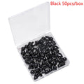 Thumb Tacks Hook Back Push Pins Cork Board Black Transparent Plastic Qme B