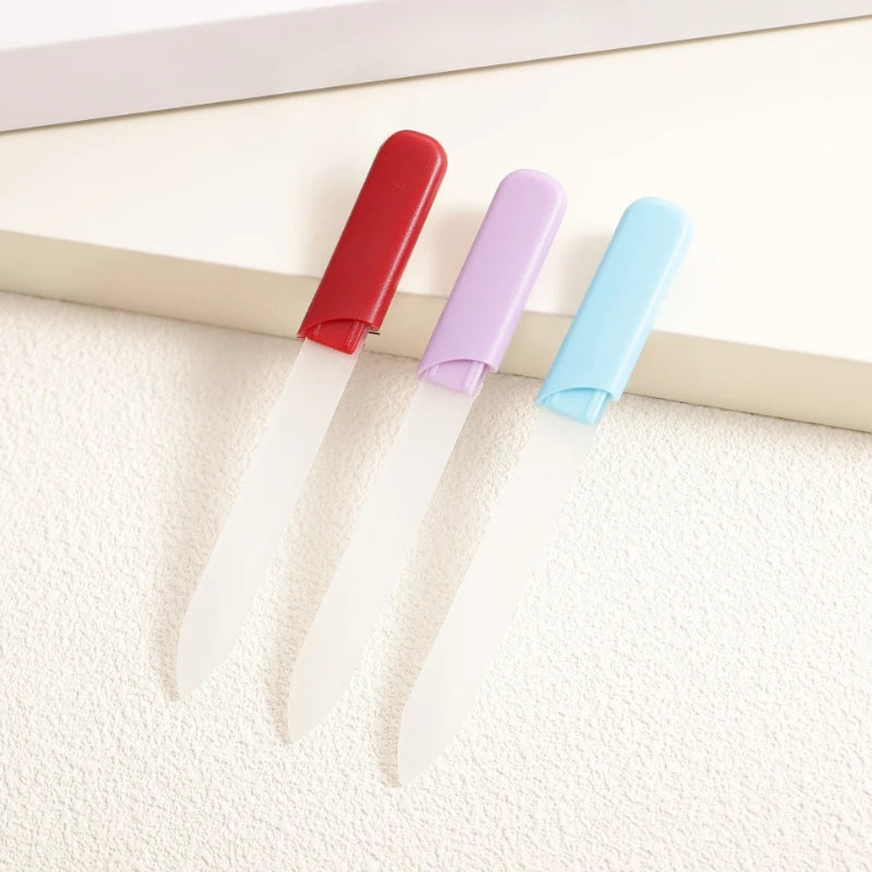 Nano Glass Nail File with Case - Professional Crystal Polishing File for Natural & Acrylic Nails, Portable Manicure Tool Qme