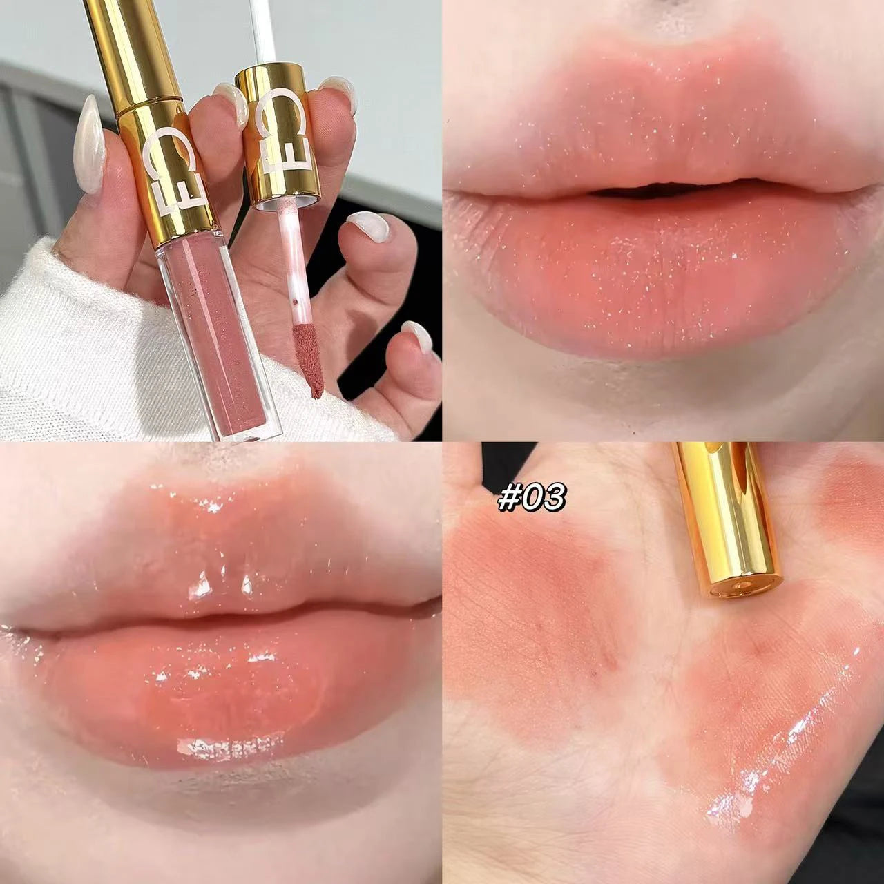 CACE Double End Lip Glaze Full Gloss Mirror Matte Velvet Long Term Qme NO.C110-3