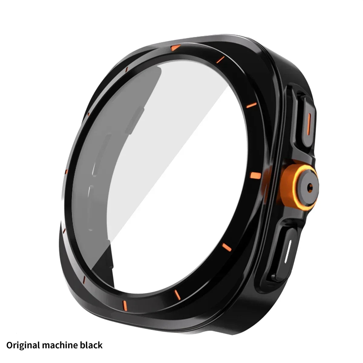 Change To Ultra Case for Samsung Galaxy Watch 7 6 44mm 40mm Upgrade To Galaxy Watch Ultra 47mm Tempered Glass Screen Protector Qme black Galaxy Watch 6 44mm