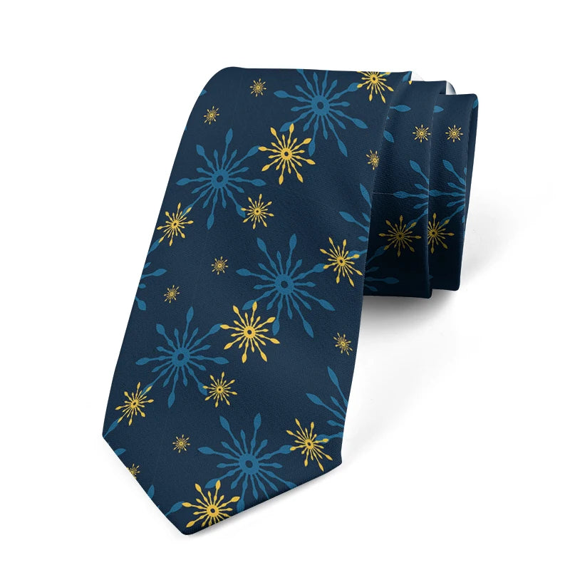 Men's Slim Fit 3D Printed Tie Flower Skull Harajuku Business Formal Qme style5