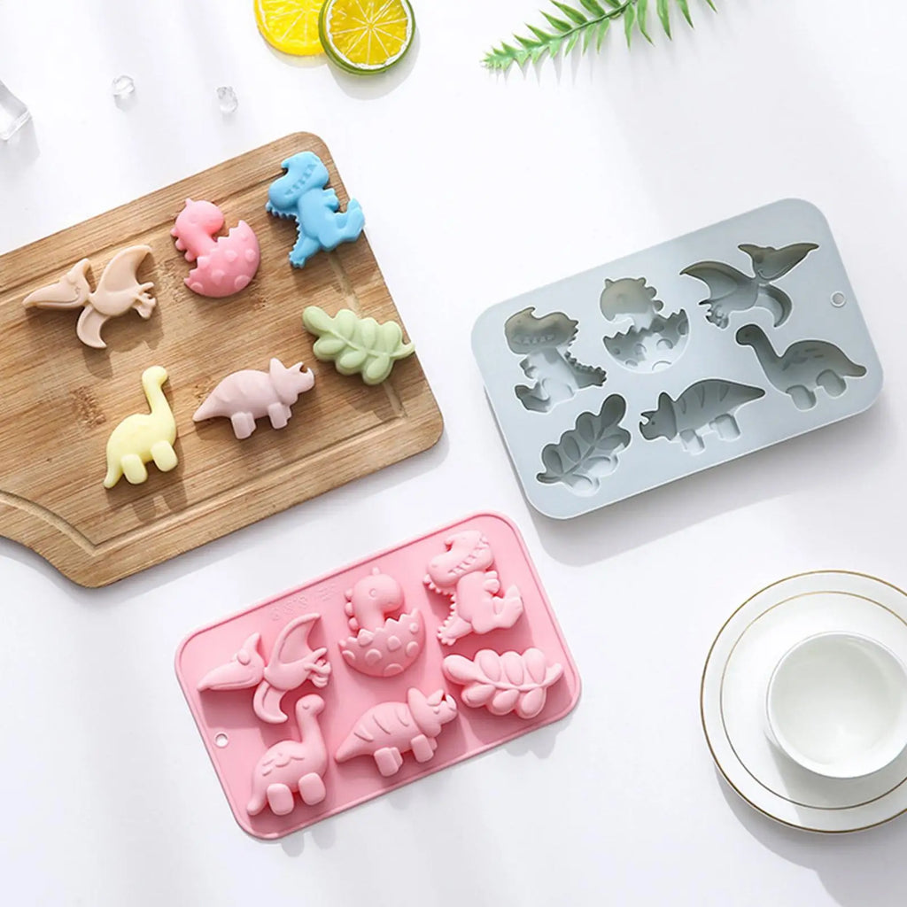 Dinosaur Jello Mold 6 Cavity Different Dinosaur Silicone Molds Silicone Kawaii Animal Dino Mold For Kids Cute Dinosaur Molds Qme