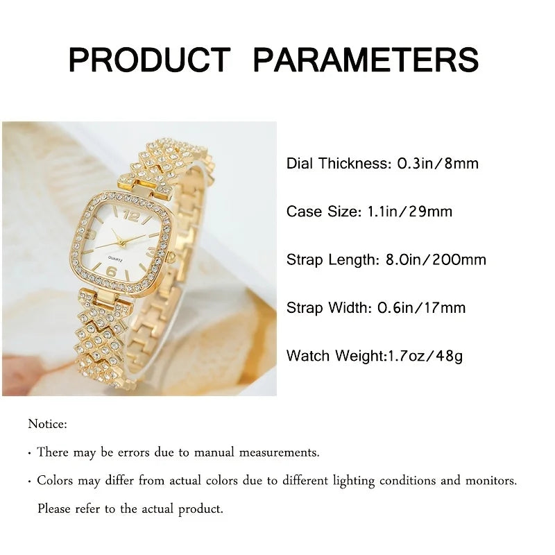 1pcs of fashionable and personalized rhinestone quartz watch and 1 pcs of versatile star bracelet Qme