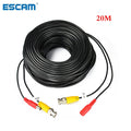 ESCAM 5M to 60M Meters BNC Video And Adapter Power 12V DC Integrated Cable for Analog CCTV DVR Camera System Kit Qme Russian Federation 40m