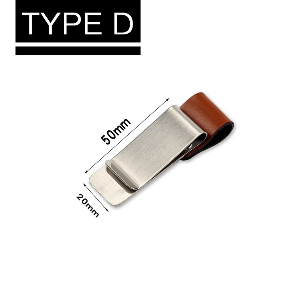 Retro Metal Leather Pen Clip Stainless Steel Pen Holder for Travelers Notebook Diary Portable Office School Paper Folder Access Qme D