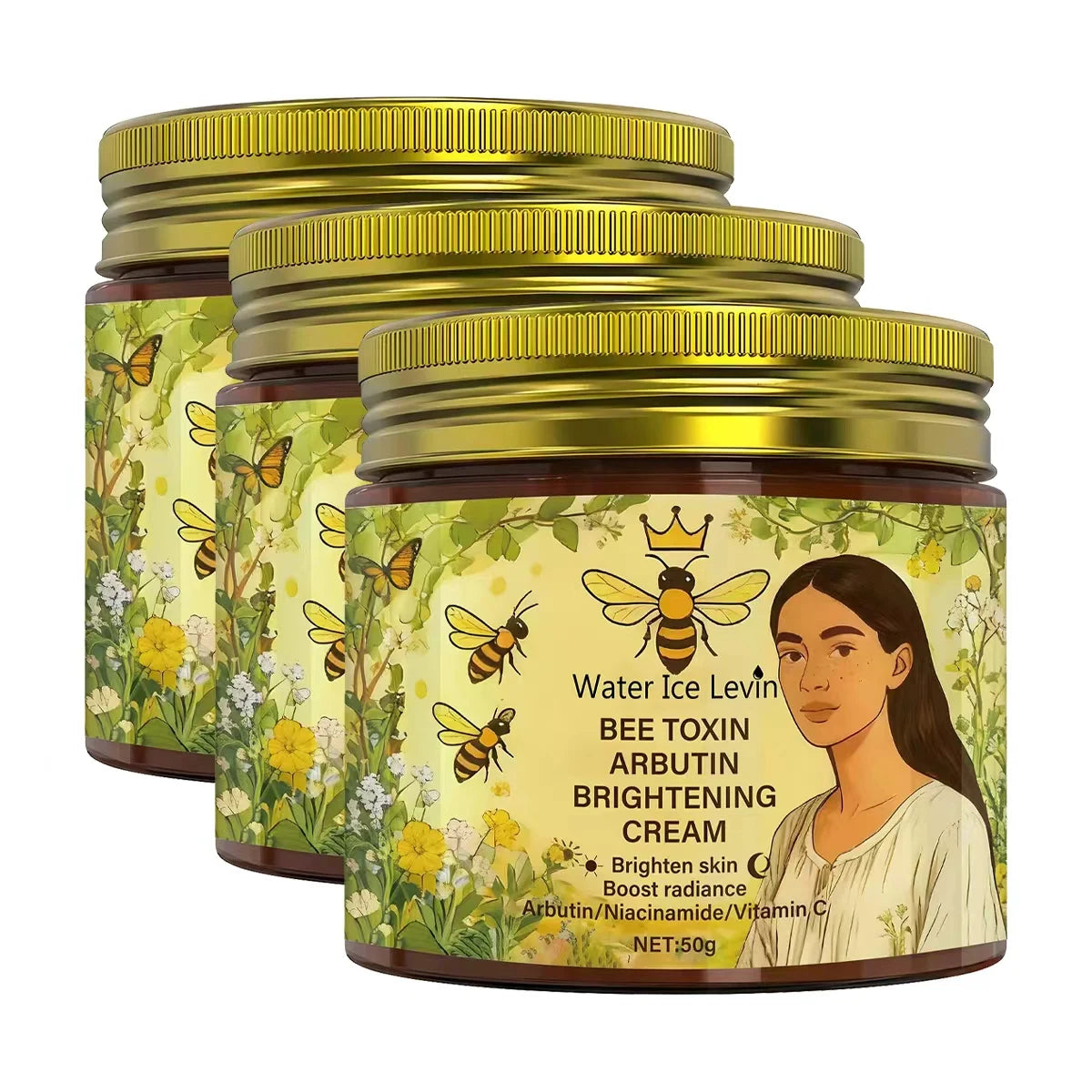 Bee Toxin & Arbutin Brightening Cream | Retinol & Hyaluronic Acid Moisturizer for Soft, Glowing Skin Qme GOLD 60g