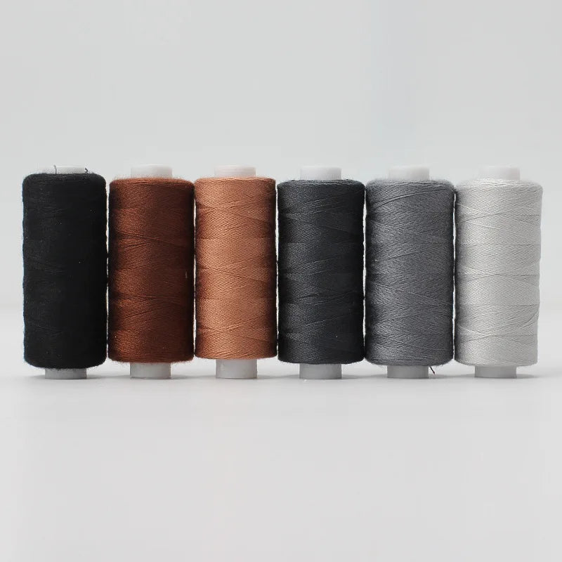 6 Rolls Polyester Sewing Thread Set Assorted Colors Polyester Sewing Machine Thread for Home DIY Manual and Mechanical Sewing Qme Dark Series