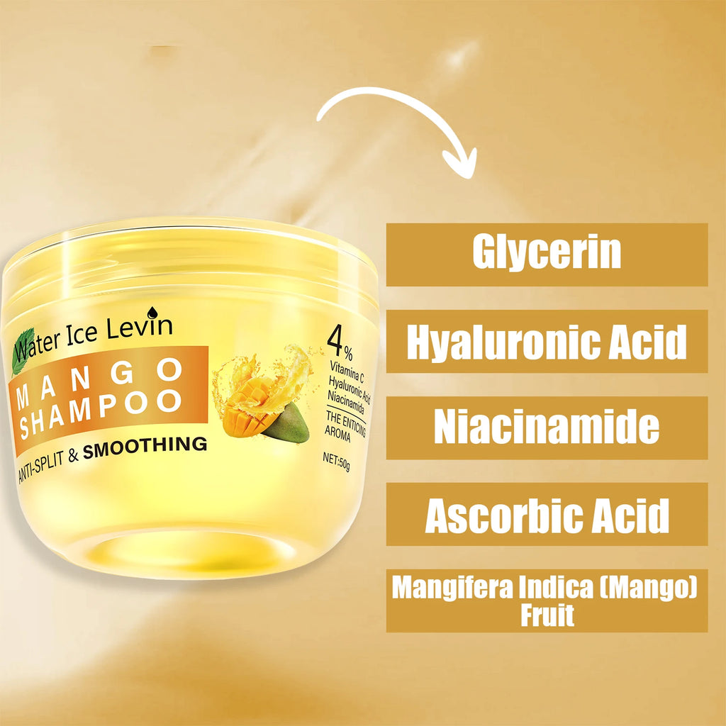 Mango Hyaluronic Acid Shampoo, Deep Care for Frizz Control and Moisture Retention, Nourishes with Mango Fragrance, Makes Hair Soft and Shiny Qme
