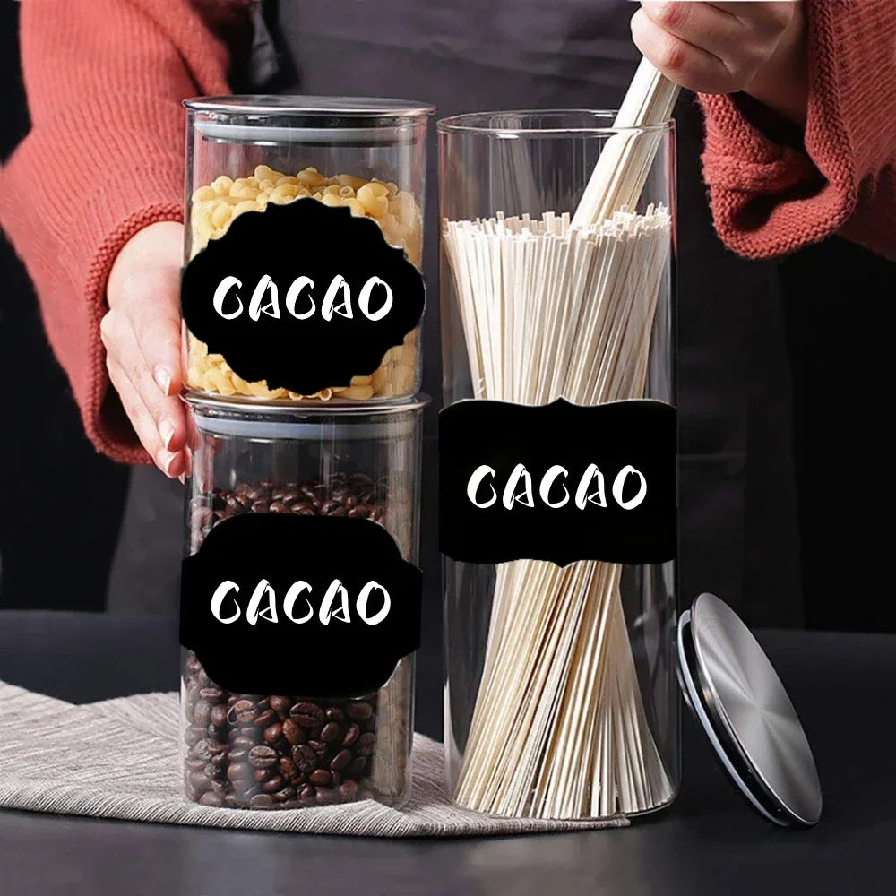300pcs/roll Labels Stickers Removable Waterproof Blackboard Sticker Kitchen Spice Bottles Label Product Gift Box Packaging Label Qme