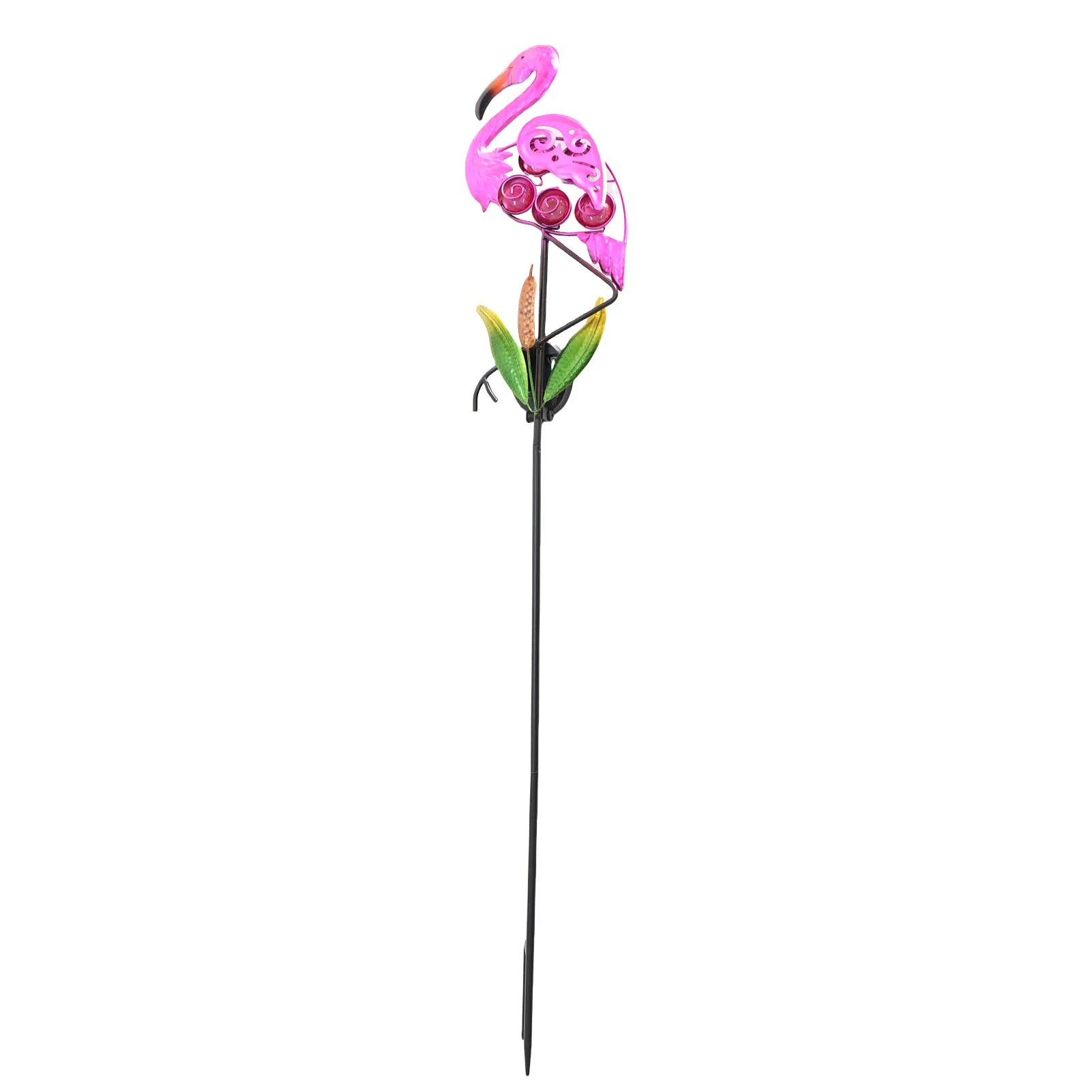Outdoor Solar Flamingo Garden Light LED Hollow Metal Lawn Stake Lamp Waterproof Decorative Landscape Yard Light Qme