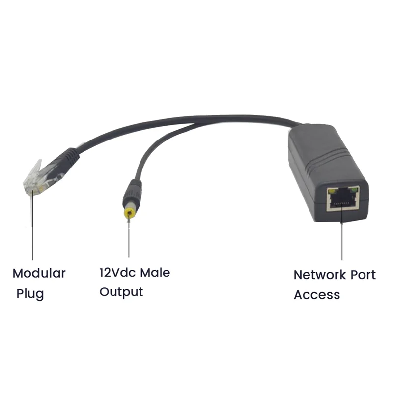 A02F-2X 100M Poe Splitter 12V 1A IEEE 802.3Af 1.5KV Isolation Protection For Home Network Office Network Qme