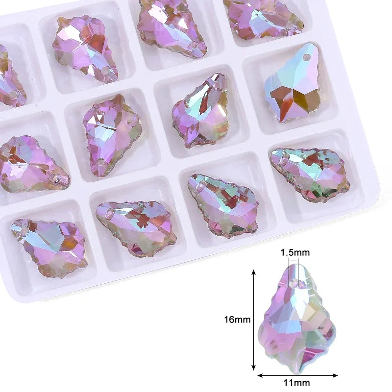 Charming Crystal Pendant Multi Shaped Rhinestone Pendant Crystal Jewelry Accessories Crafts Stone for Earrings Bracelet Making Qme 2-12pcs