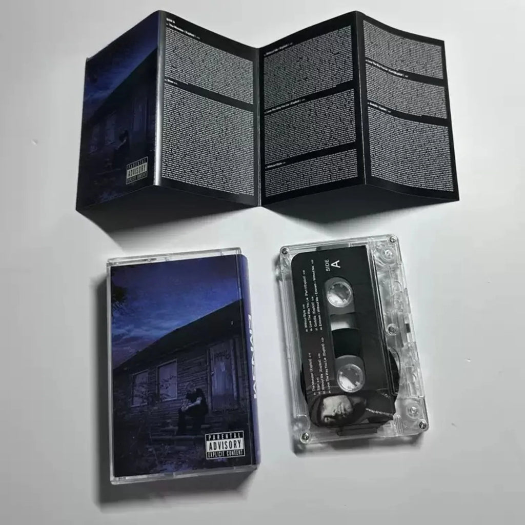Retro Hip-Hop Music Cassette Tape, Night Scene Portrait and Architecture Themed Cover, Narrative Rhythm Track Collection Qme RAP
