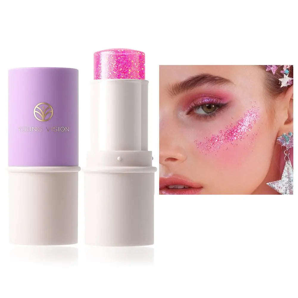 Holographic Sequins Body Glitter Stick Face Hair Makeup Festival Qme 02 pink
