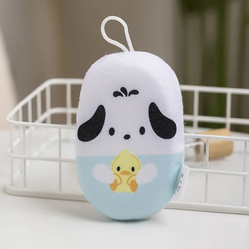 Hello Kitty Kuromi Cartoon-themed Bath Scrubber and Bath Ball Cute and Soft Bath Sponge with Bubble-Making Net Qme 2