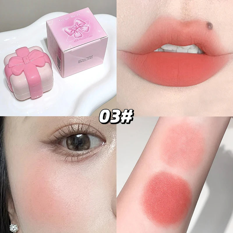 Gege Bear Velvet Matte Lip Cheek Balm Versatile Two-in-one Multi-use Qme GX1377-3