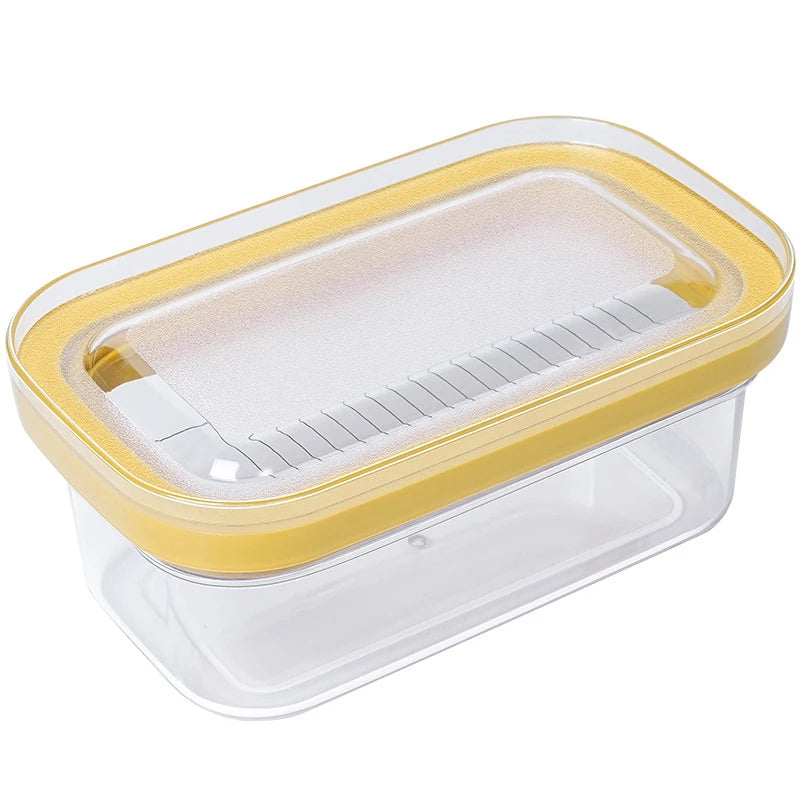 Butter Dish Keeper Cutter Slicer Clear Airtight Easy Cutting Qme Yellow