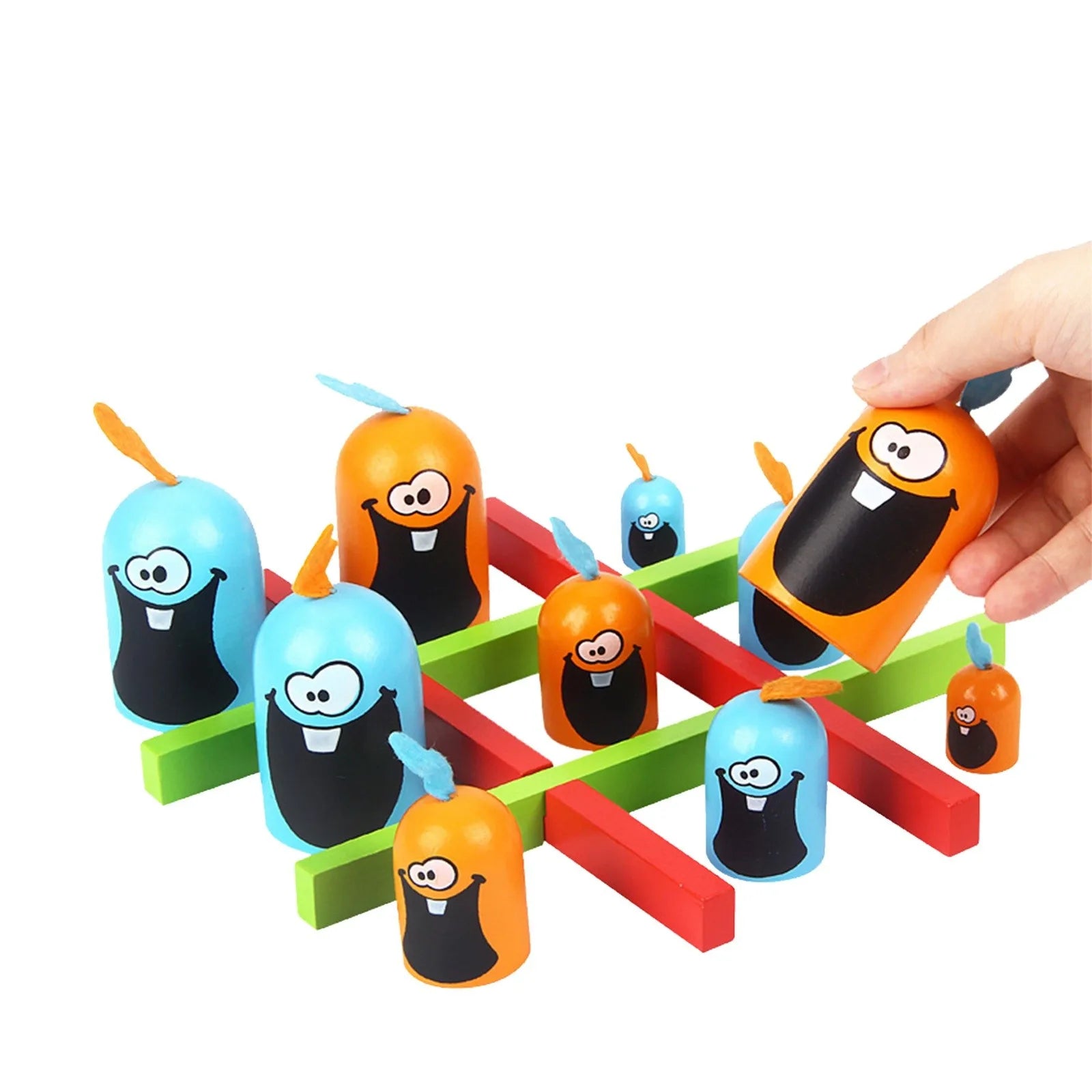 Strategy Game Educational Toy for Kids Tic Tac Toe Cartoon Thinking Training Gobblet Gobblers Board Game Big Eat Small Game Qme