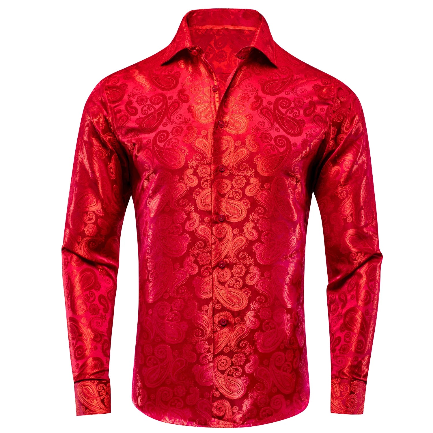 Hi-Tie Jacquard Paisley Mens Dress Shirts Long Sleeve Lapel Suit Shirt Casual Formal Blouse 10 Colors Wedding Business Party Qme CY-1619 S