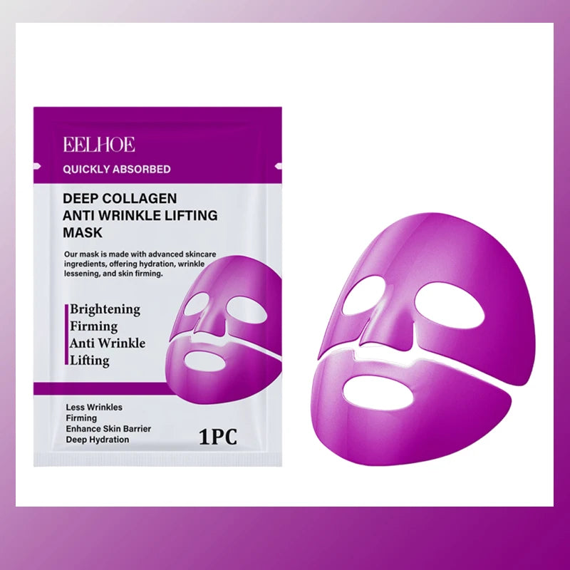 Collagen Faded Wrinkle Facial Mask Lifting Firming Fade Fine Lines Firm Skin Whitening Moisturizing Lifting Skin Care Product Qme 1pc