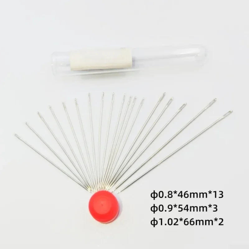 A complete sewing kit, equipped with a storage box, including a handmade DIY sewing needle, thread, as well as a storage box Qme
