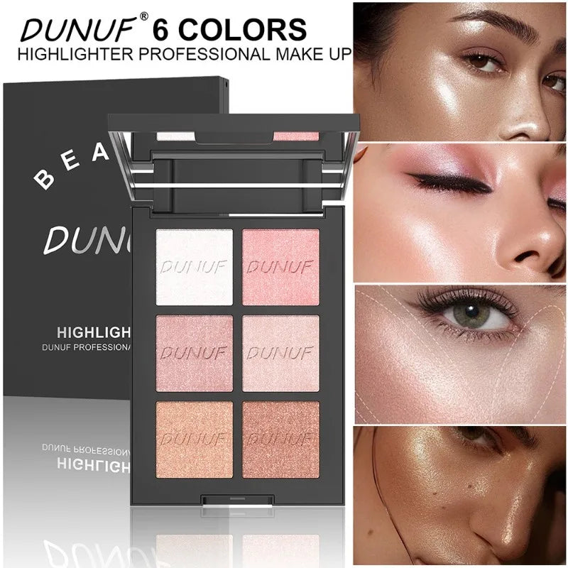6 Colors Highlight Contouring Powder Palette Face Shadow Contouring Powder Makeup Palette Blusher Face Bronzer Color Cosmetics Qme Highlighter
