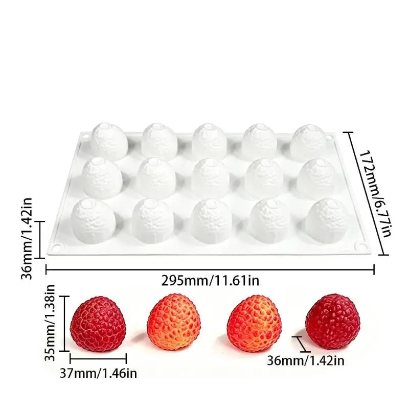Litchi Shaped Mousse Cake Silicone Mold Chocolate Pudding Dessert French Pastry Baking Mold Creative DIY Candle Mold Qme A