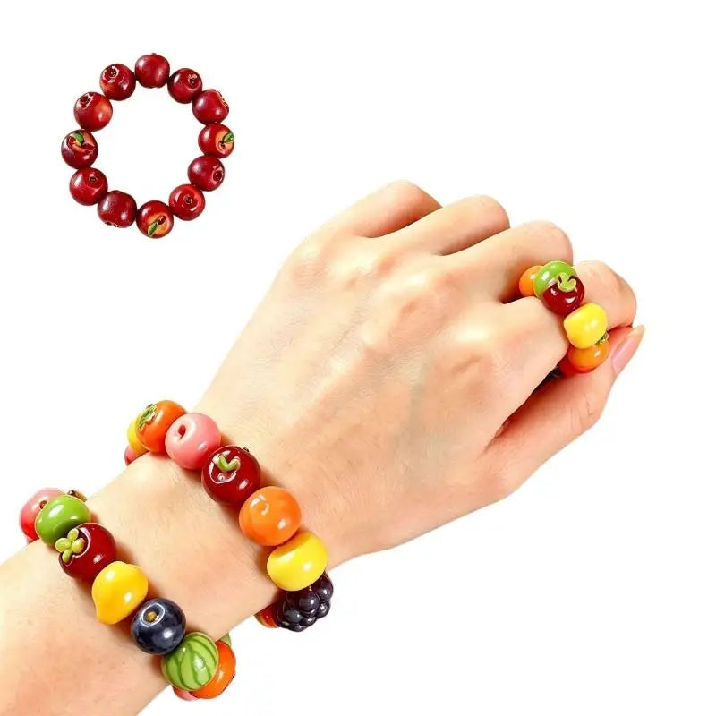 10PCS Lifelike 3D Fruit Resin Beads Fadeless Waterproof for DIY Bracelet Stringing Festival Decor Craft Projects Qme