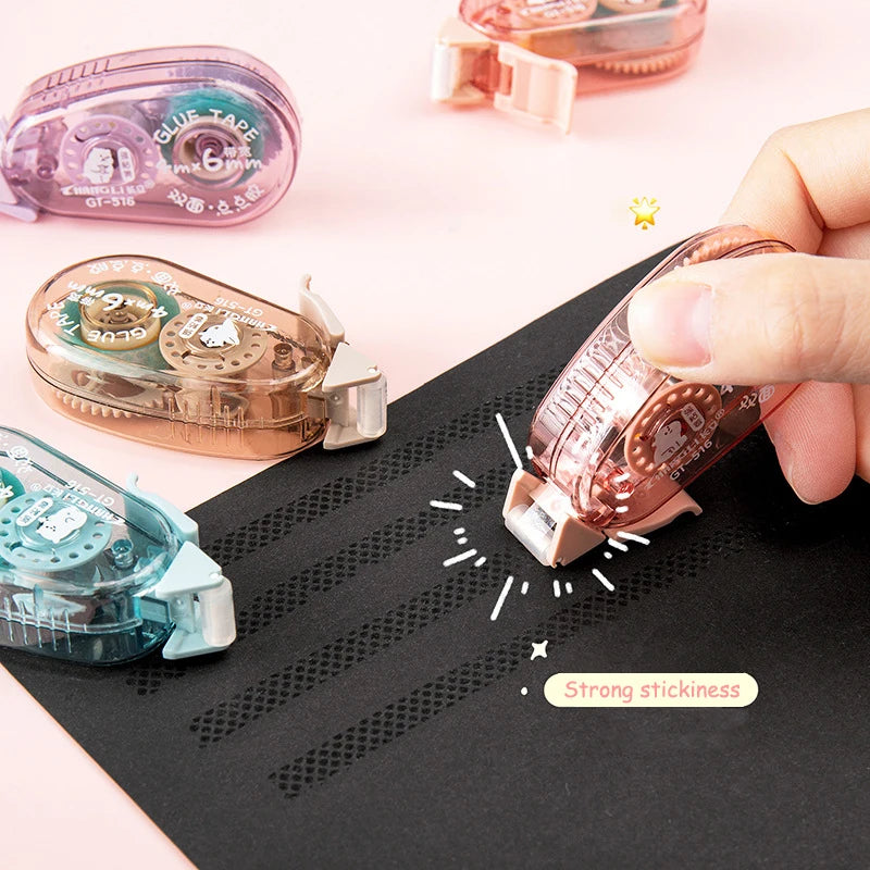 6m*6mm Dot Glue Tape DIY Scrapbooking Creative Stationery School Supplies Transparent Double Sided Adhesive Roller Tape Qme
