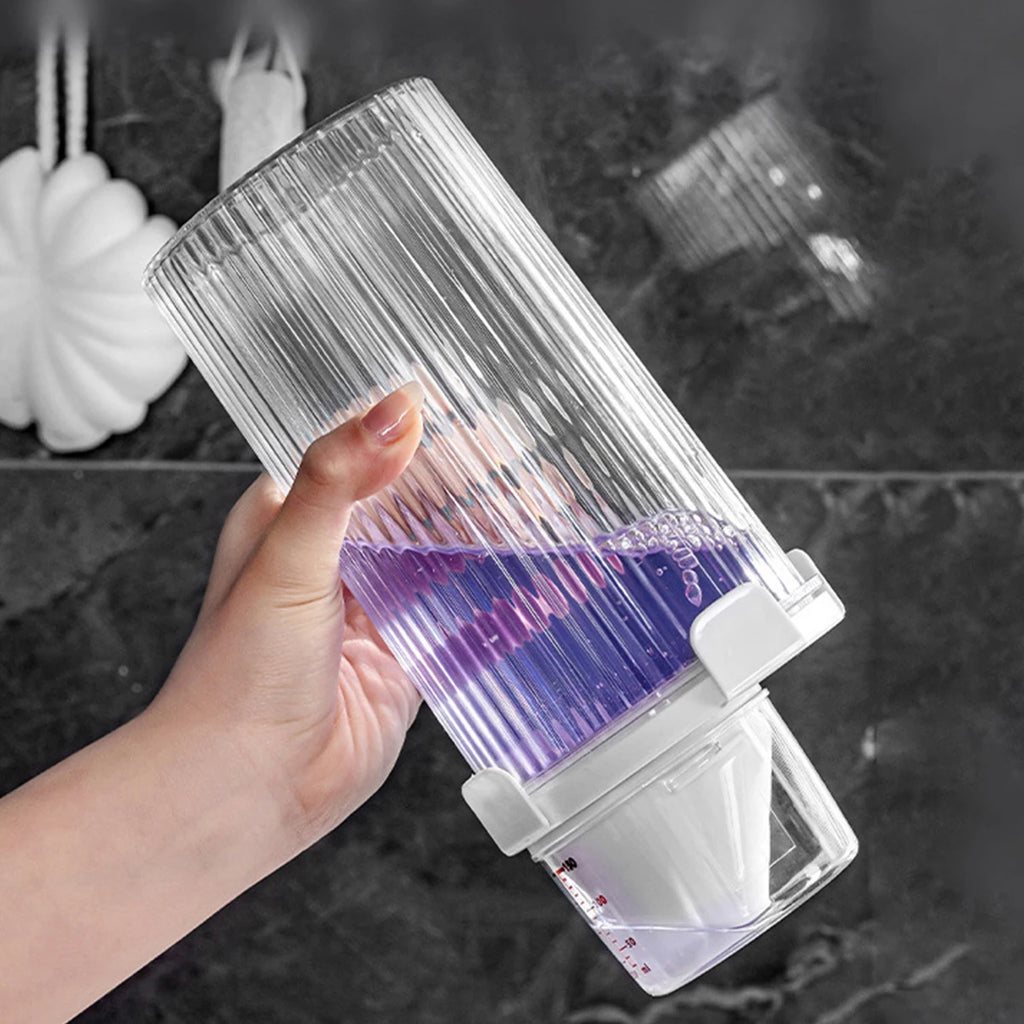 Laundry Detergent Dispenser Bottles with Labels, Empty Refillable Laundry Soap Container, Ideal for Powder, Softener, Detergent, Qme