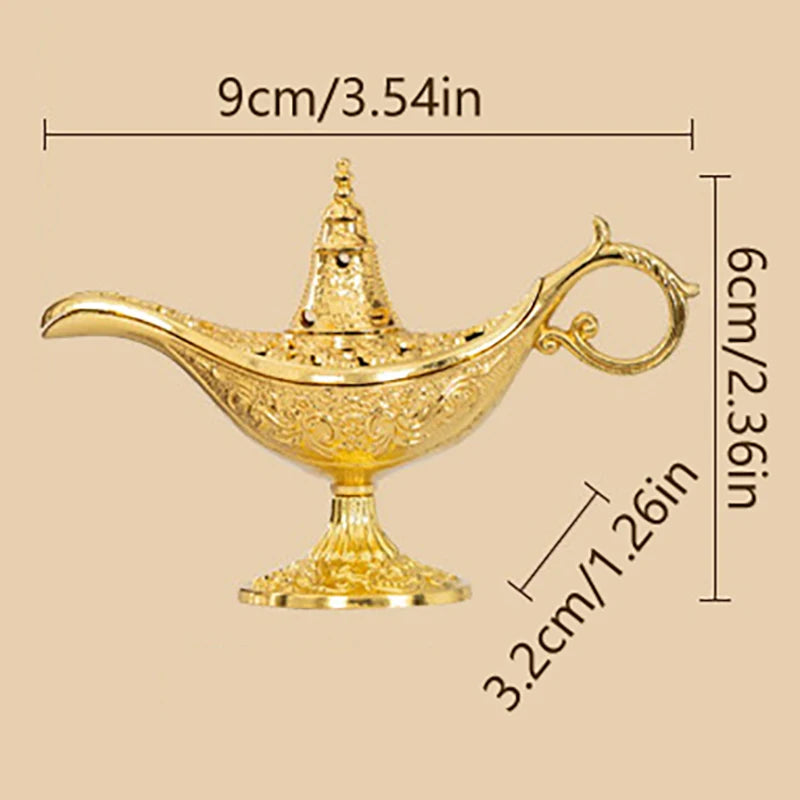 Home Decor Hollow Legend Aladdin Magic Genie Lamps Incense Burners Qme onesize