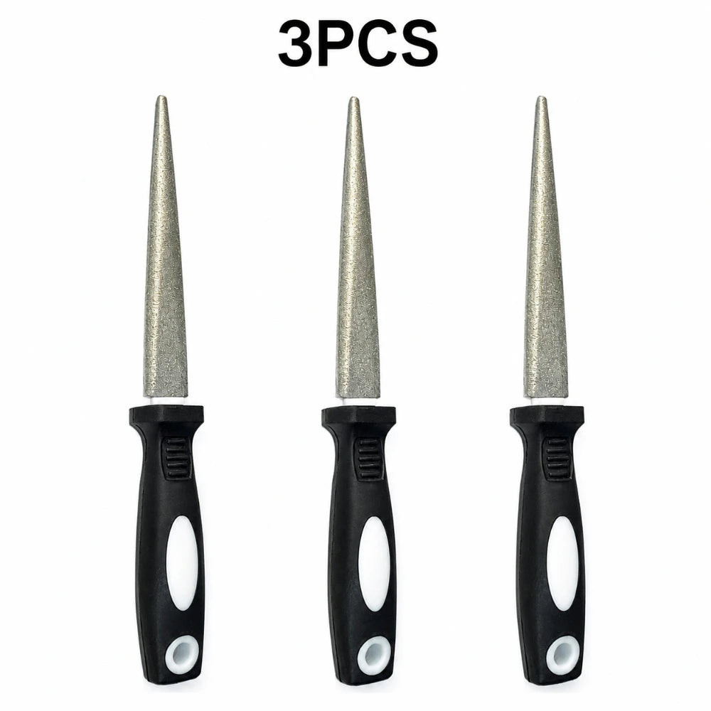 Ergonomic Handle Diamond Grinding Sharpener 1/3/5Pcs Wearproof Curved Flat Design Home Kitchen Blade Maintenance Tool Qme black and white 3pcs M