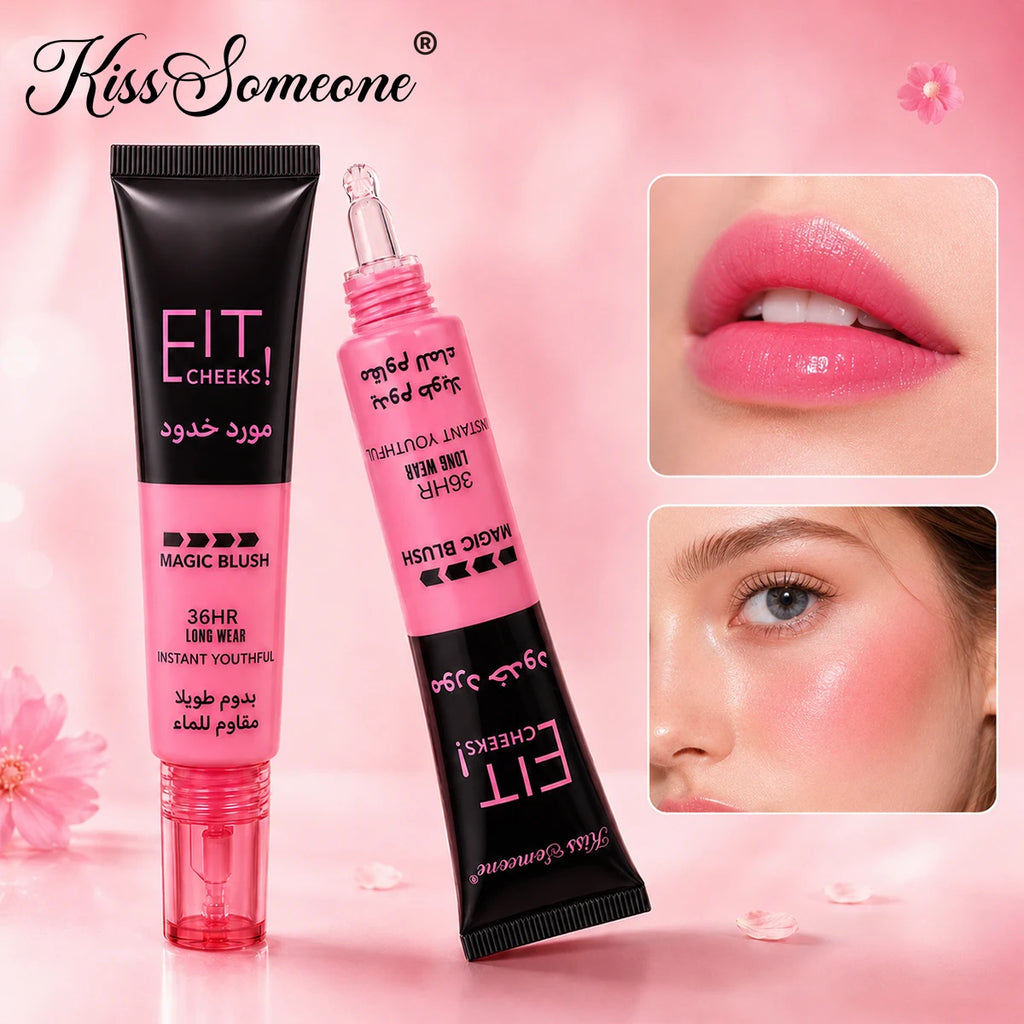 Temperature change lip oil and liquid powder blusher two in one long-lasting gloss makeup liquid suitable for Halloween use Qme