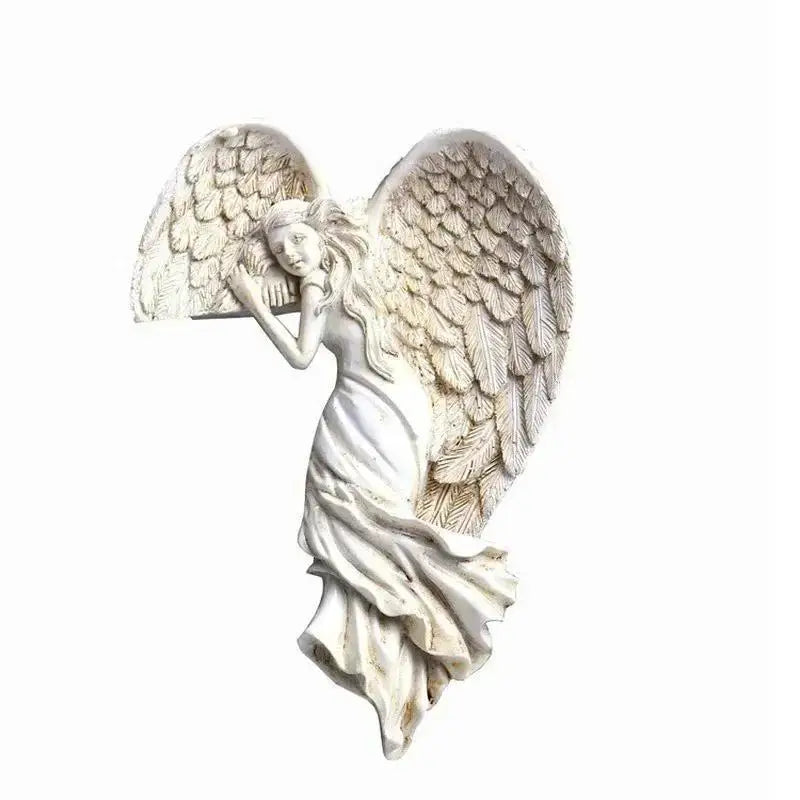 Angel Wings Resin Craft Door Frame Ornament Angel Winged Goddess Pendant Garden Door Decoration Home Gifts Left Right Wings Qme