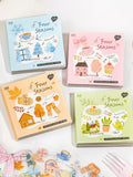 4 Books Fresh Four Seasons Sticker Book, Landscape Collage Materials for Journals, Versatile & Elegant Creative Craft Decor Qme 4 Books