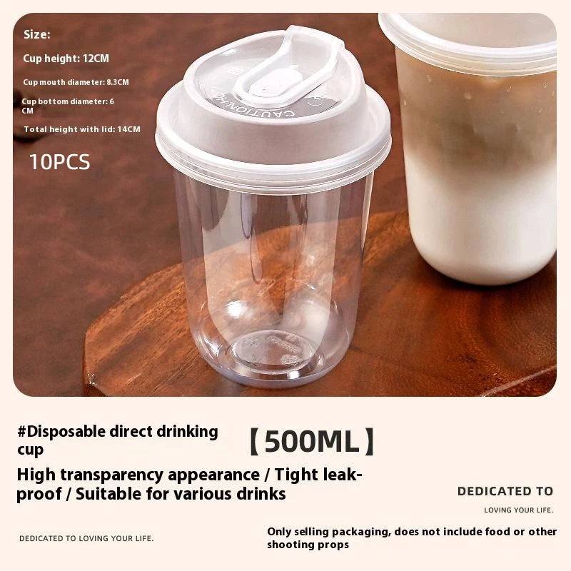 Transparent Coffee Cups Lids U-shaped Disposable Drink Milk Tea Qme A5